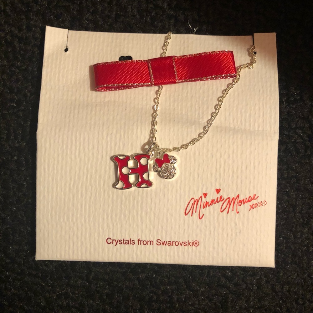 Minnie letter h avalable Swarovski crystals